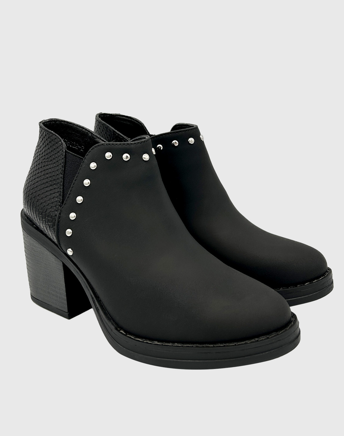 BOTIN PARA MUJER CON TACO CLASICO NEGRO - 3