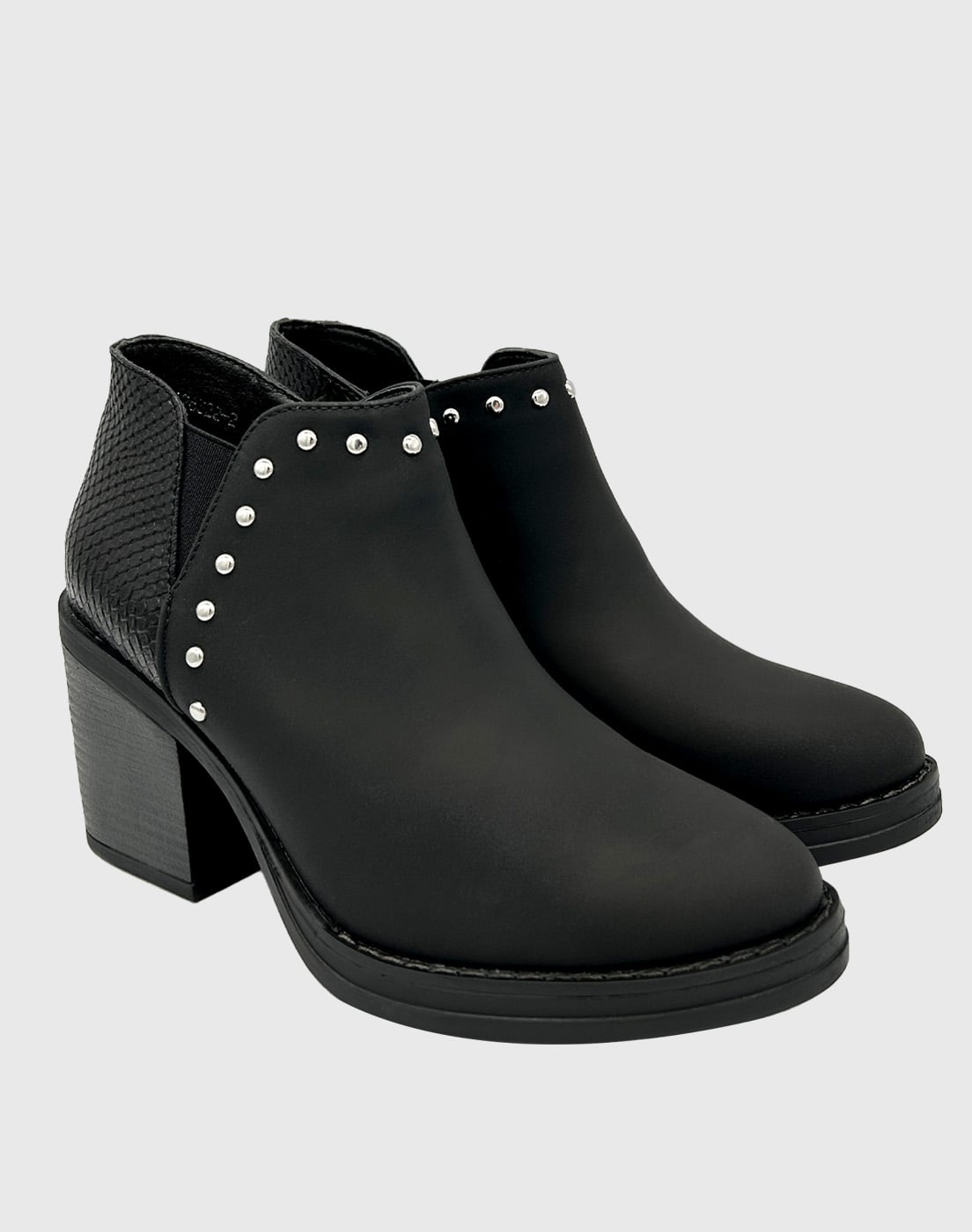 BOTIN PARA MUJER CON TACO CLASICO NEGRO - 3