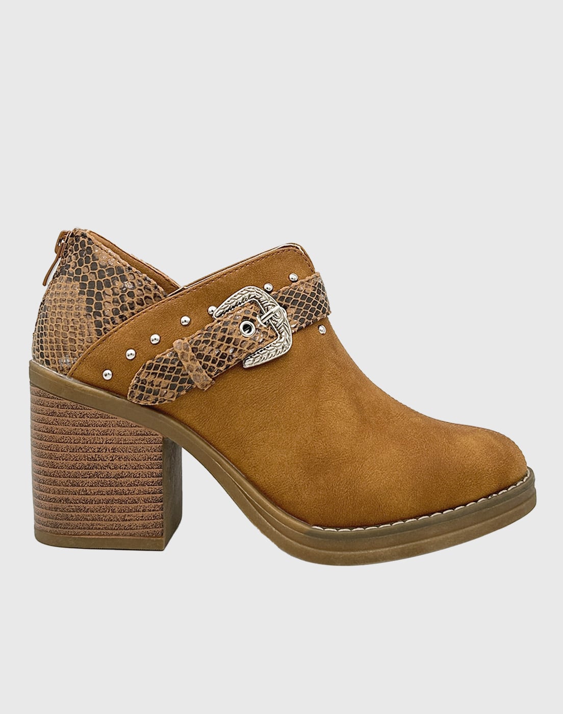 BOTIN PARA MUJER CON TACO Y HEBILLA CAMPERA CAMEL DANICOLLE - 5