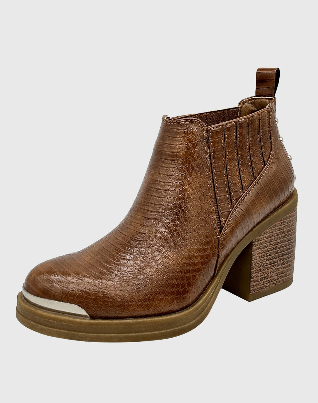 BOTIN PARA MUJER ELASTICADO CON TACO CAFÉ - 1