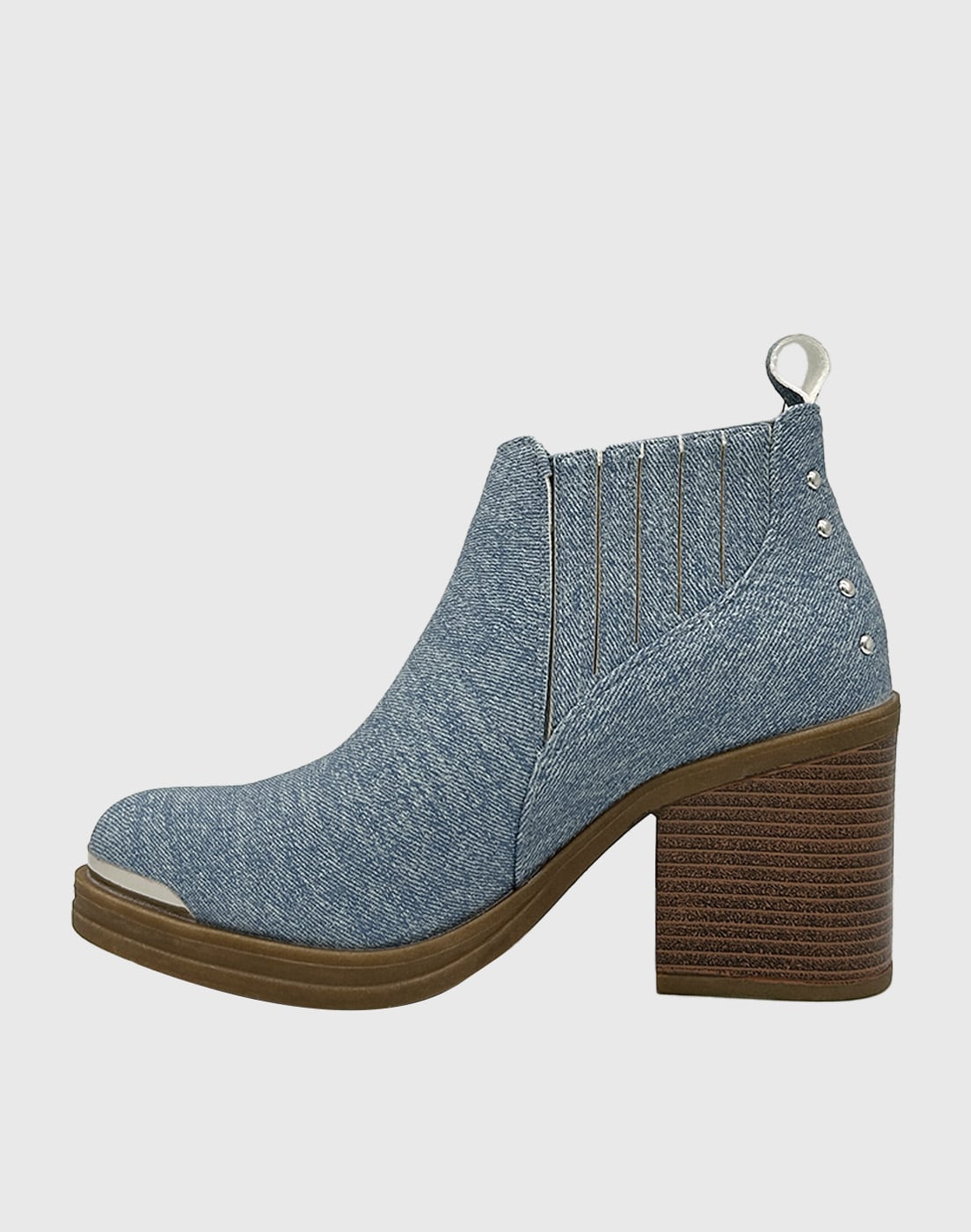 BOTIN PARA MUJER ELASTICADO CON TACO AZUL - 2