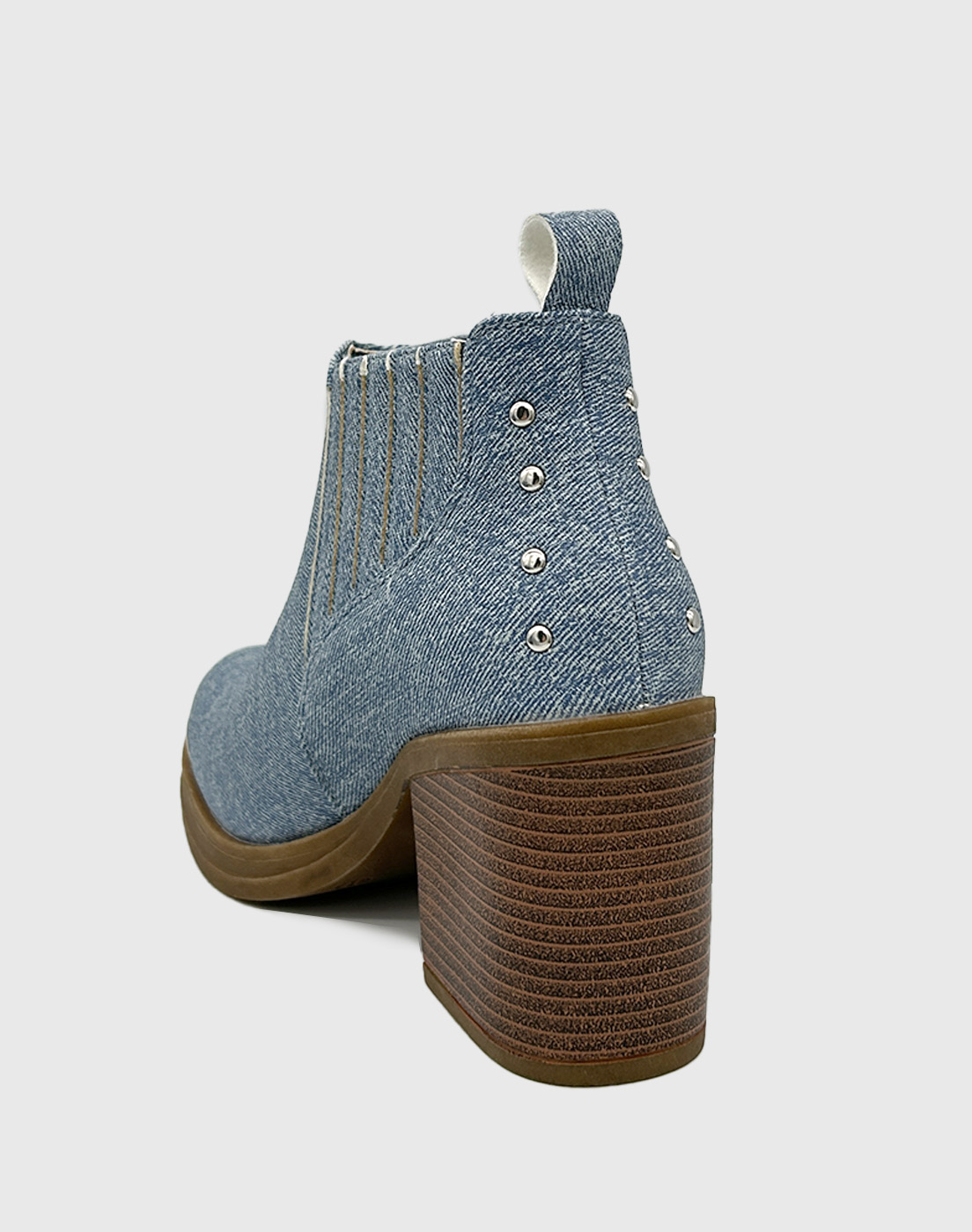 BOTIN PARA MUJER ELASTICADO CON TACO AZUL - 3