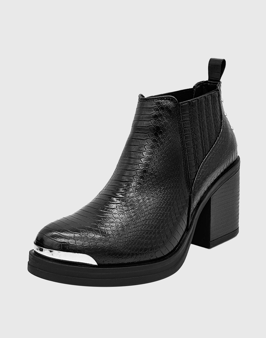 BOTIN PARA MUJER ELASTICADO CON TACO NEGRO - 1