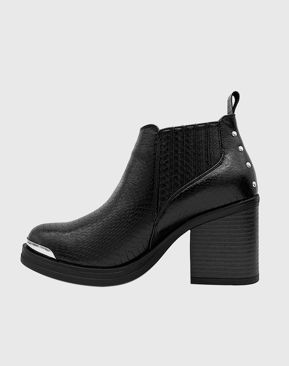BOTIN PARA MUJER ELASTICADO CON TACO NEGRO - 2