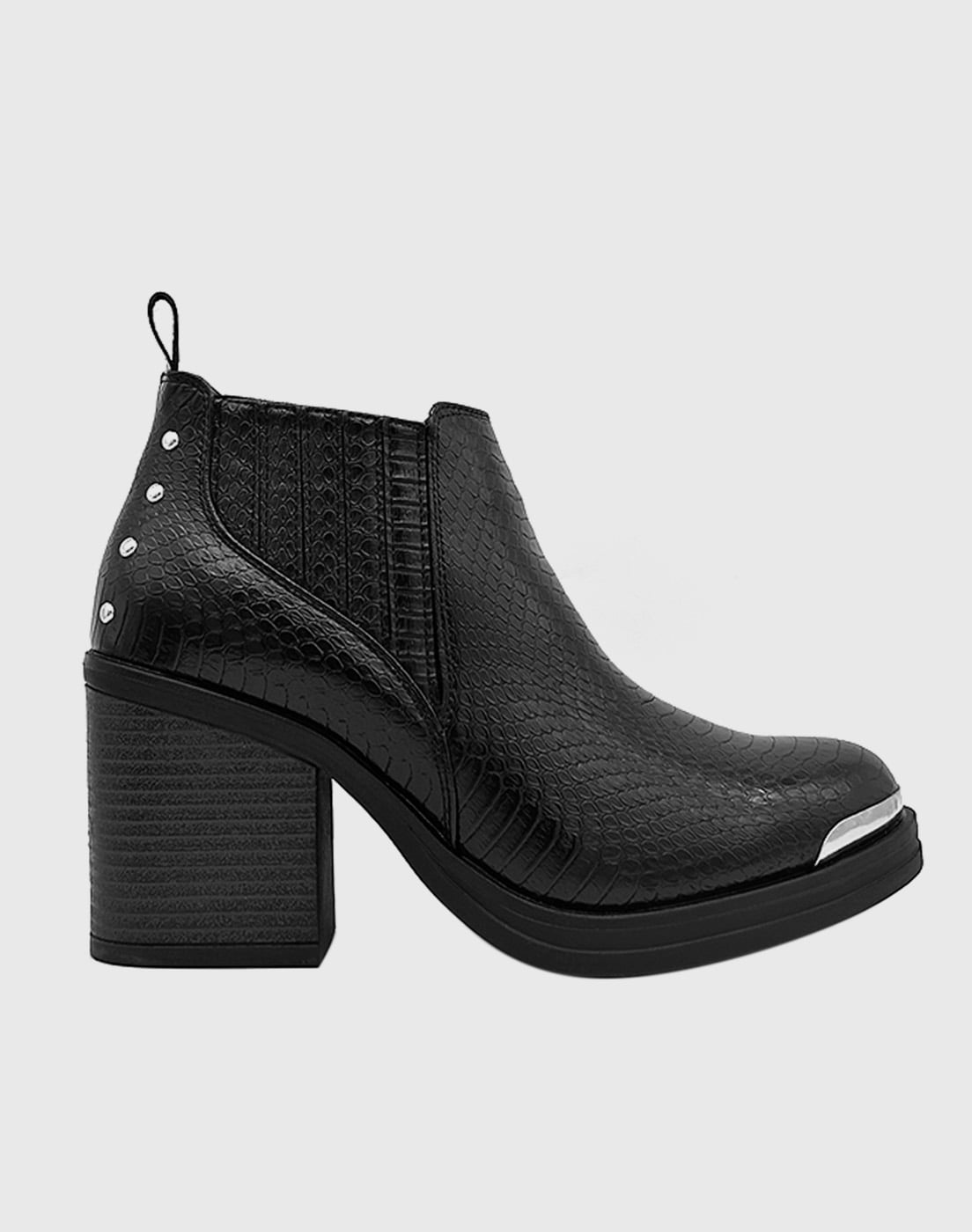 BOTIN PARA MUJER ELASTICADO CON TACO NEGRO - 4