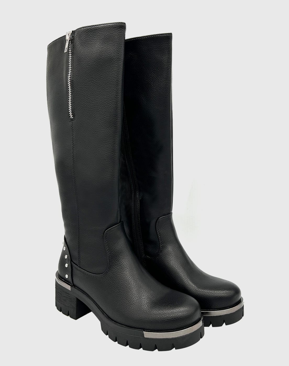 BOTA PARA MUJER, NEGRA BAJO LA RODILLA CON TACHAS DANICOLLE - 2