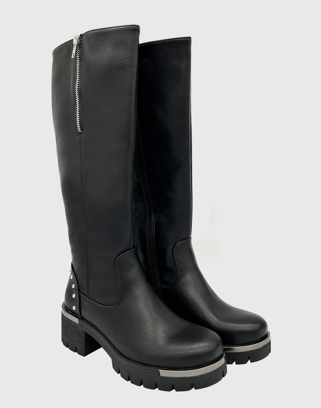BOTA PARA MUJER, NEGRA BAJO LA RODILLA CON TACHAS DANICOLLE - 2