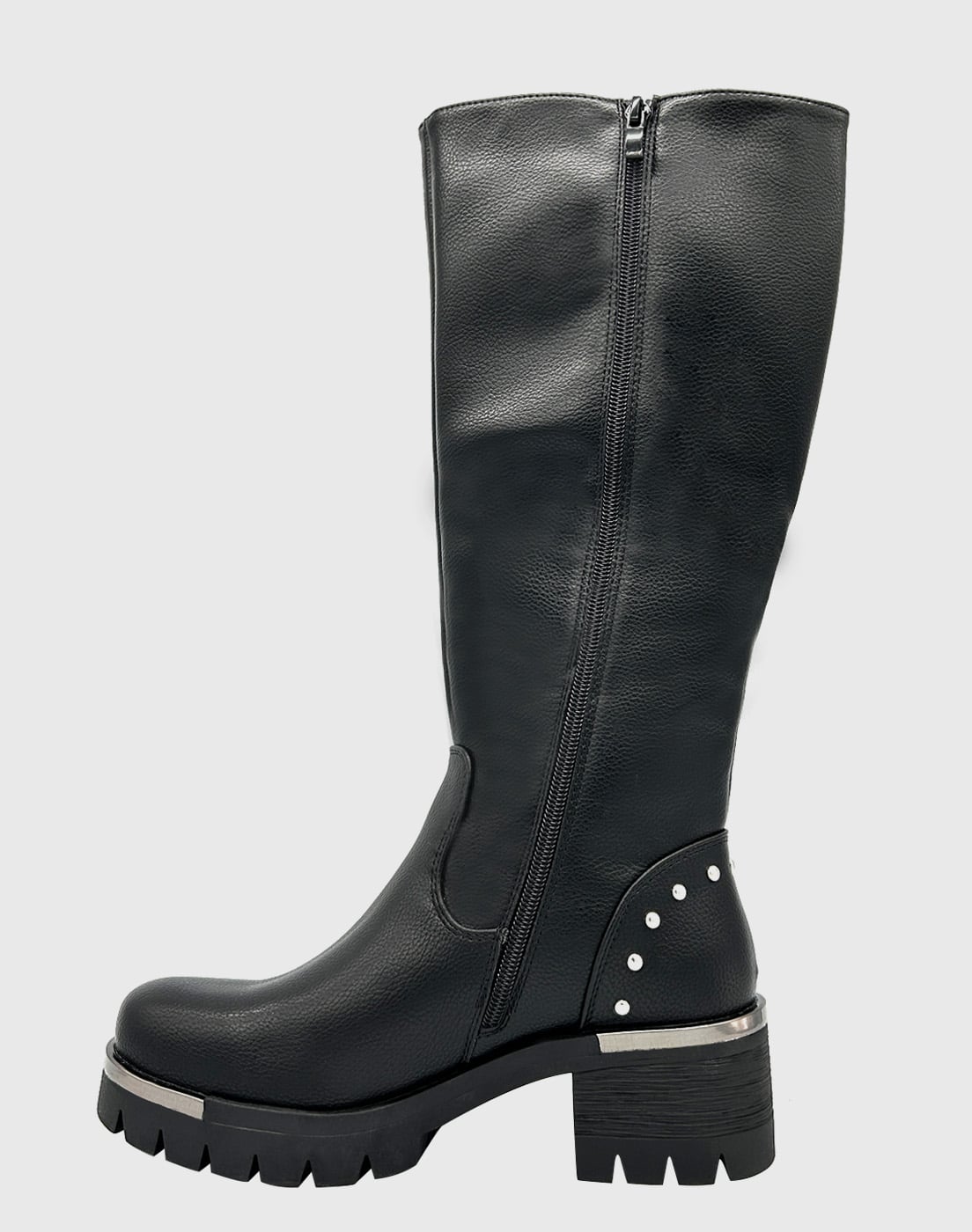 BOTA PARA MUJER, NEGRA BAJO LA RODILLA CON TACHAS DANICOLLE - 5
