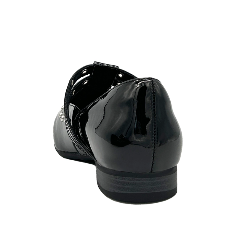 BALLERINA PARA MUJER, NEGRO DOBLE CORREA CON HEBILLA DANICOLLE - 4