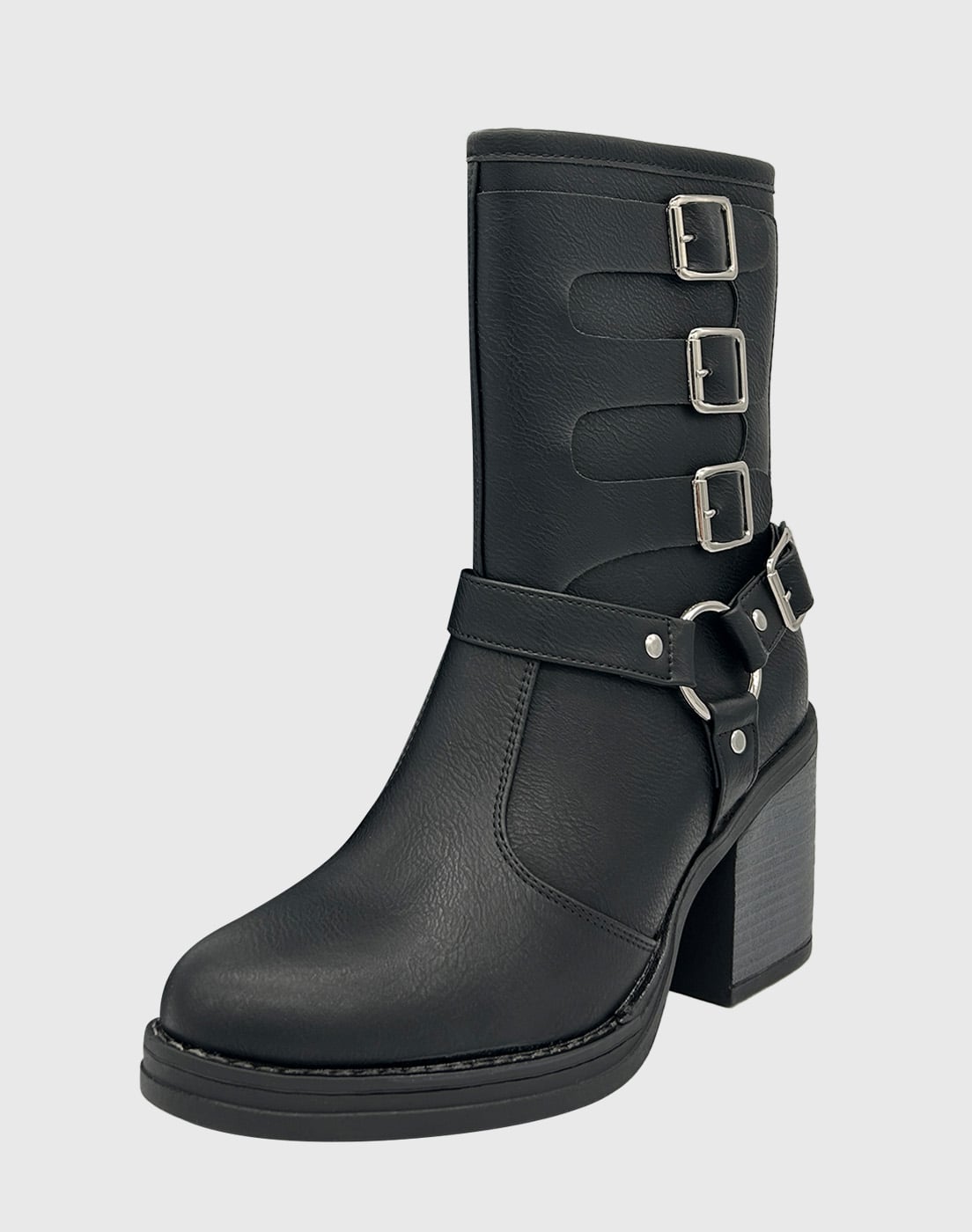 BOTA PARA MUJER, NEGRO, CUADRUPLE CORREA DANICOLLE - 1