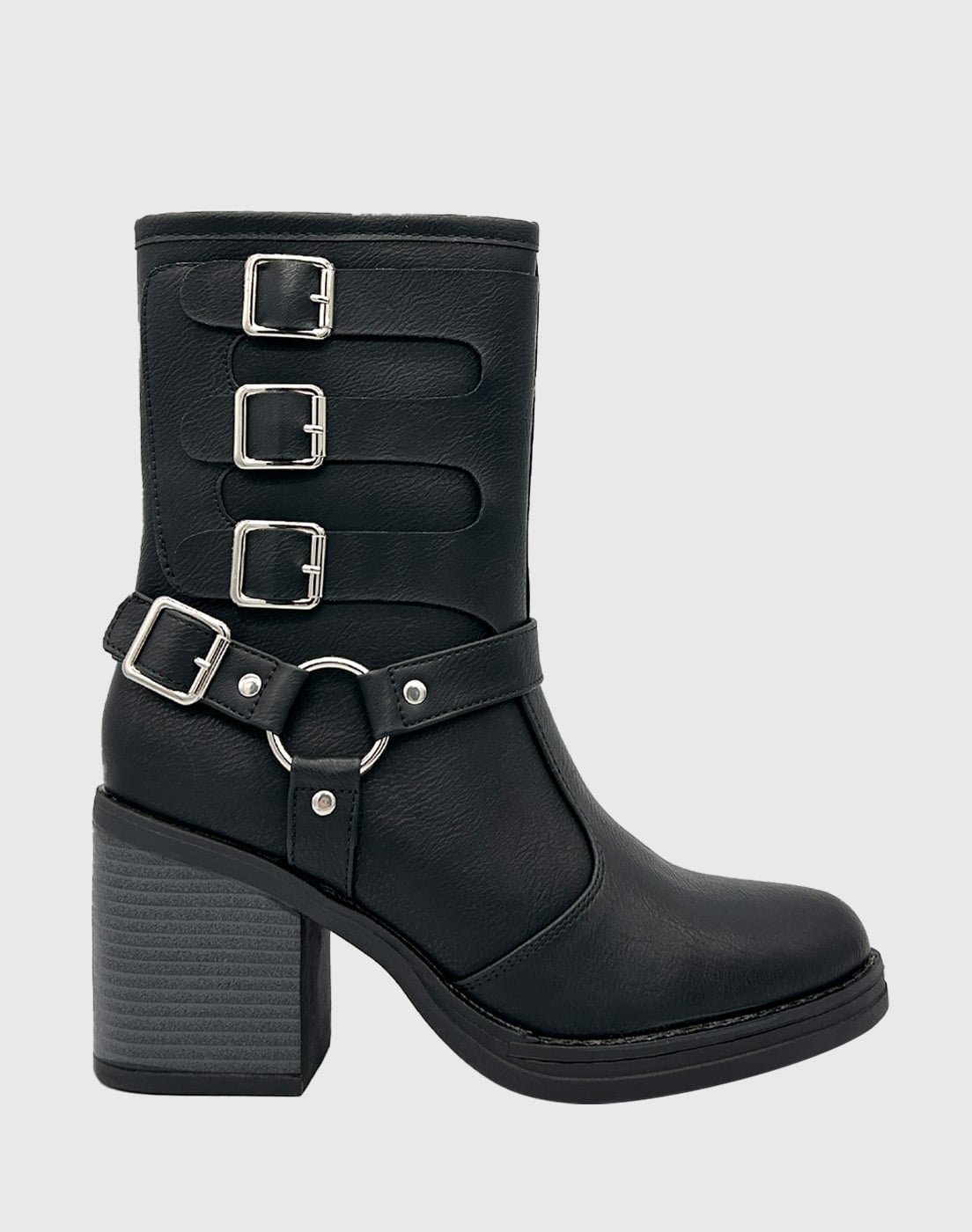 BOTA PARA MUJER, NEGRO, CUADRUPLE CORREA DANICOLLE - 5