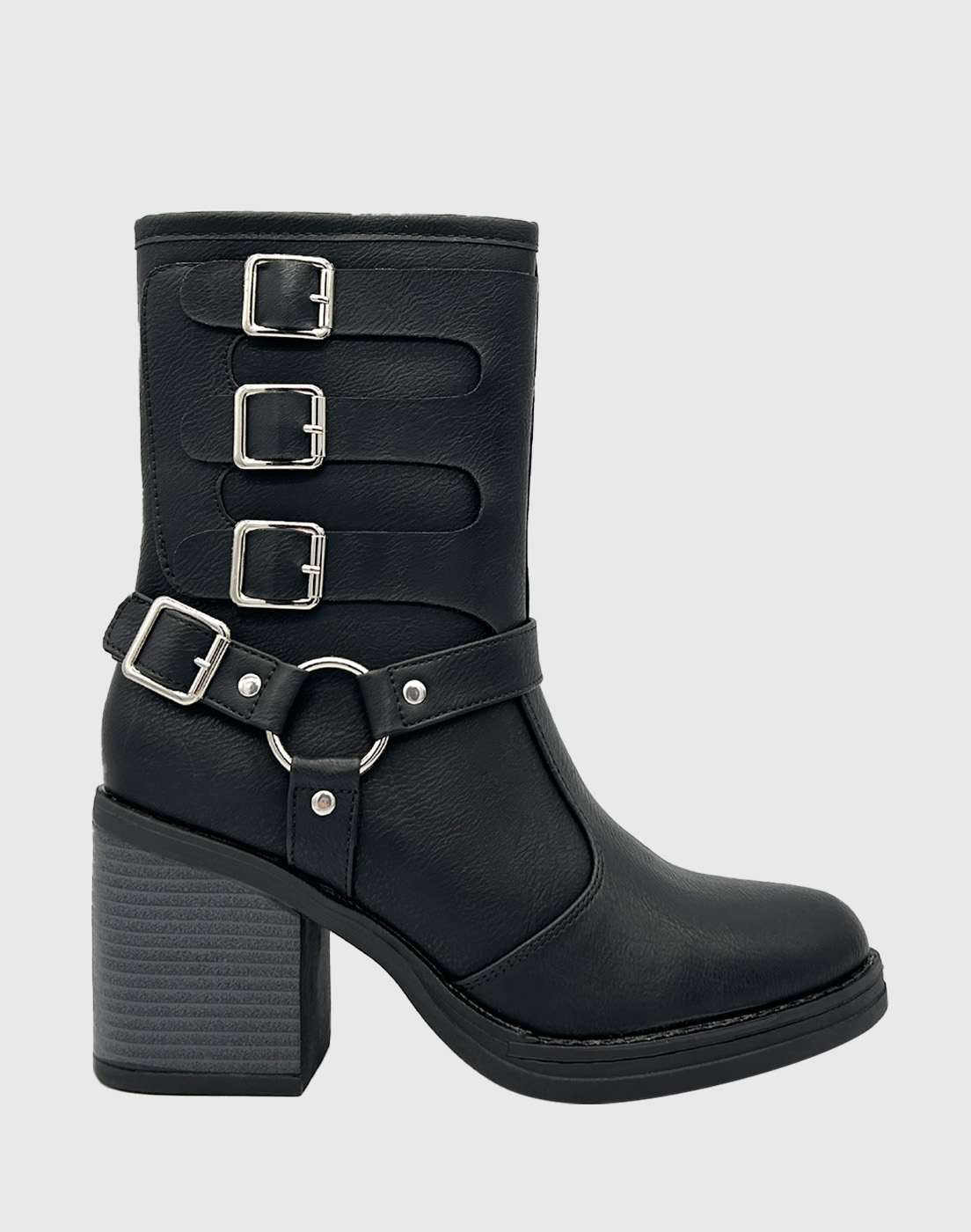 BOTA PARA MUJER, NEGRO, CUADRUPLE CORREA DANICOLLE - 5