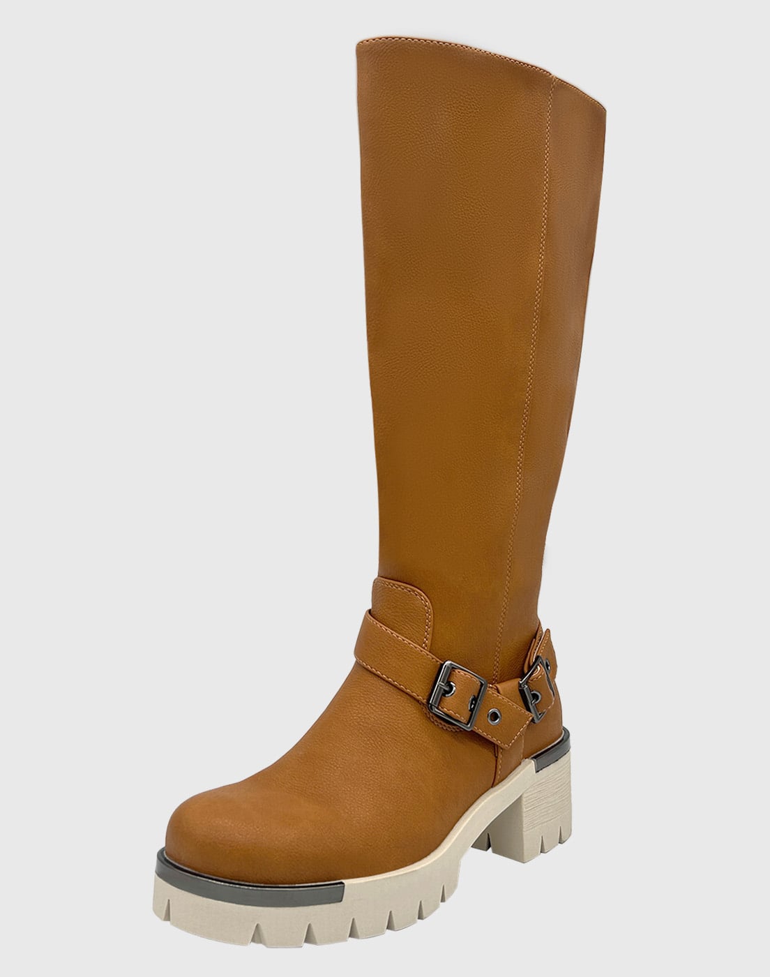 BOTA PARA MUJER CAFE BAJO LA RODILLA CORREA CON HEBILLA DANICOLLE - 1