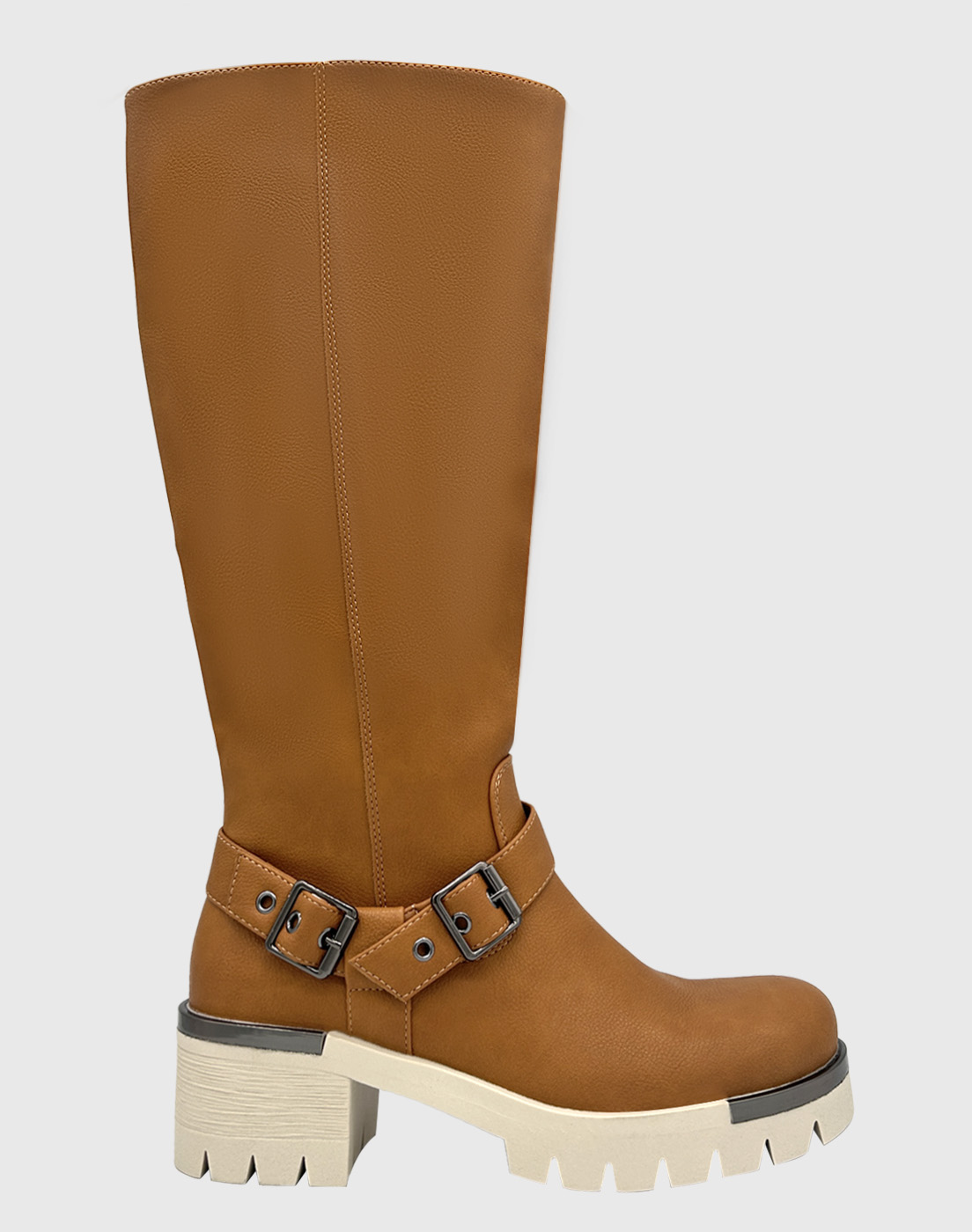 BOTA PARA MUJER CAFE BAJO LA RODILLA CORREA CON HEBILLA DANICOLLE - 3