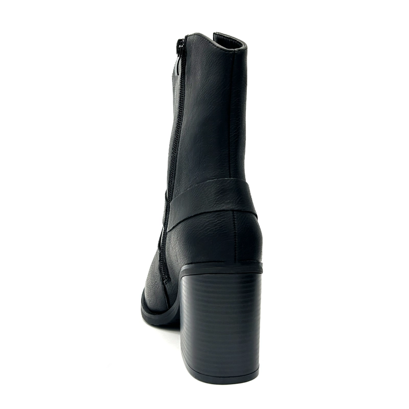 BOTA COWBOY PARA MUJER COLOR NEGRO CON HEBILLA Y AROS METALICOS DANICOLLE - 5