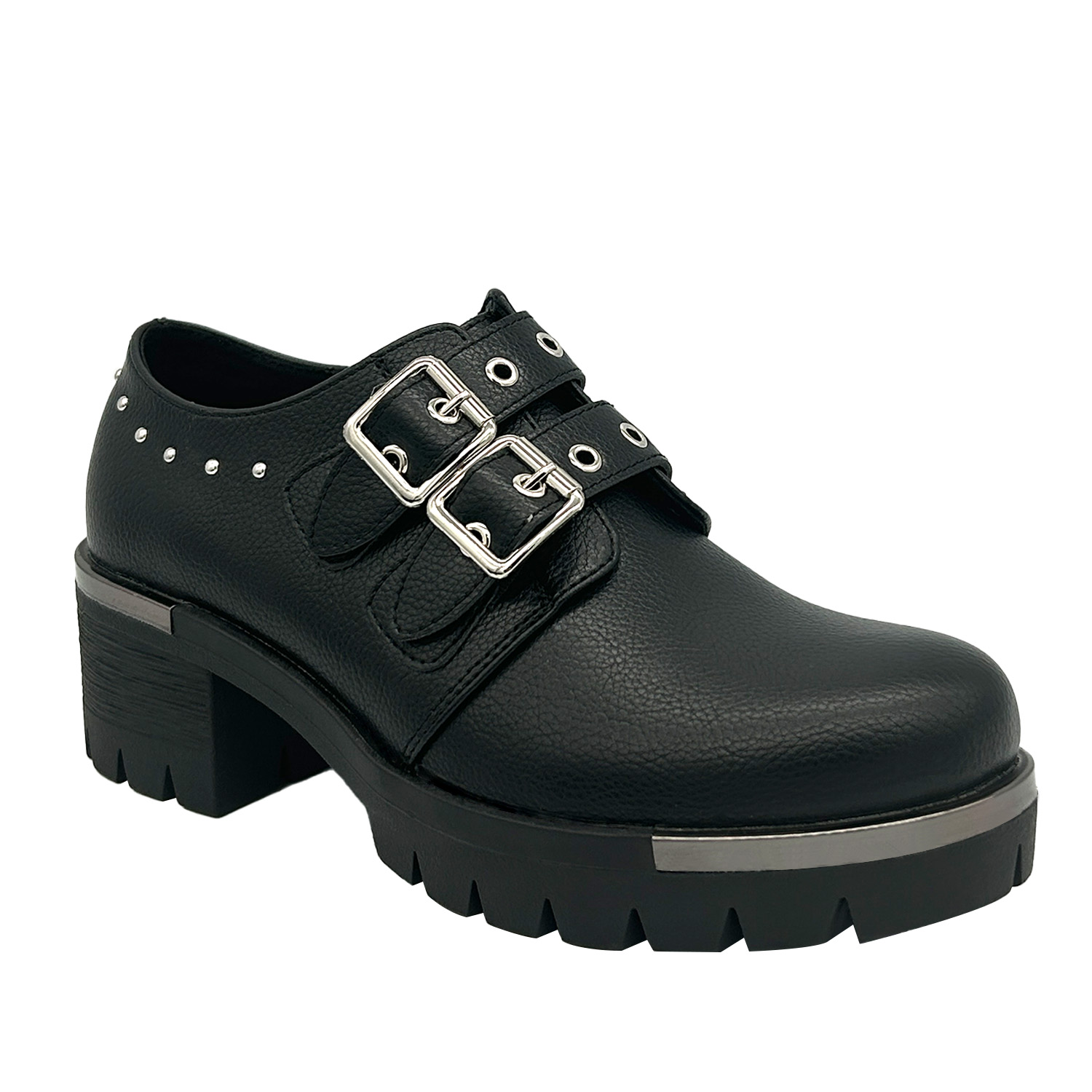 BOTIN PARA MUJER COLOR NEGRO, DOBLE CORREA, BAJO EL TOBILLO DANICOLLE - 1