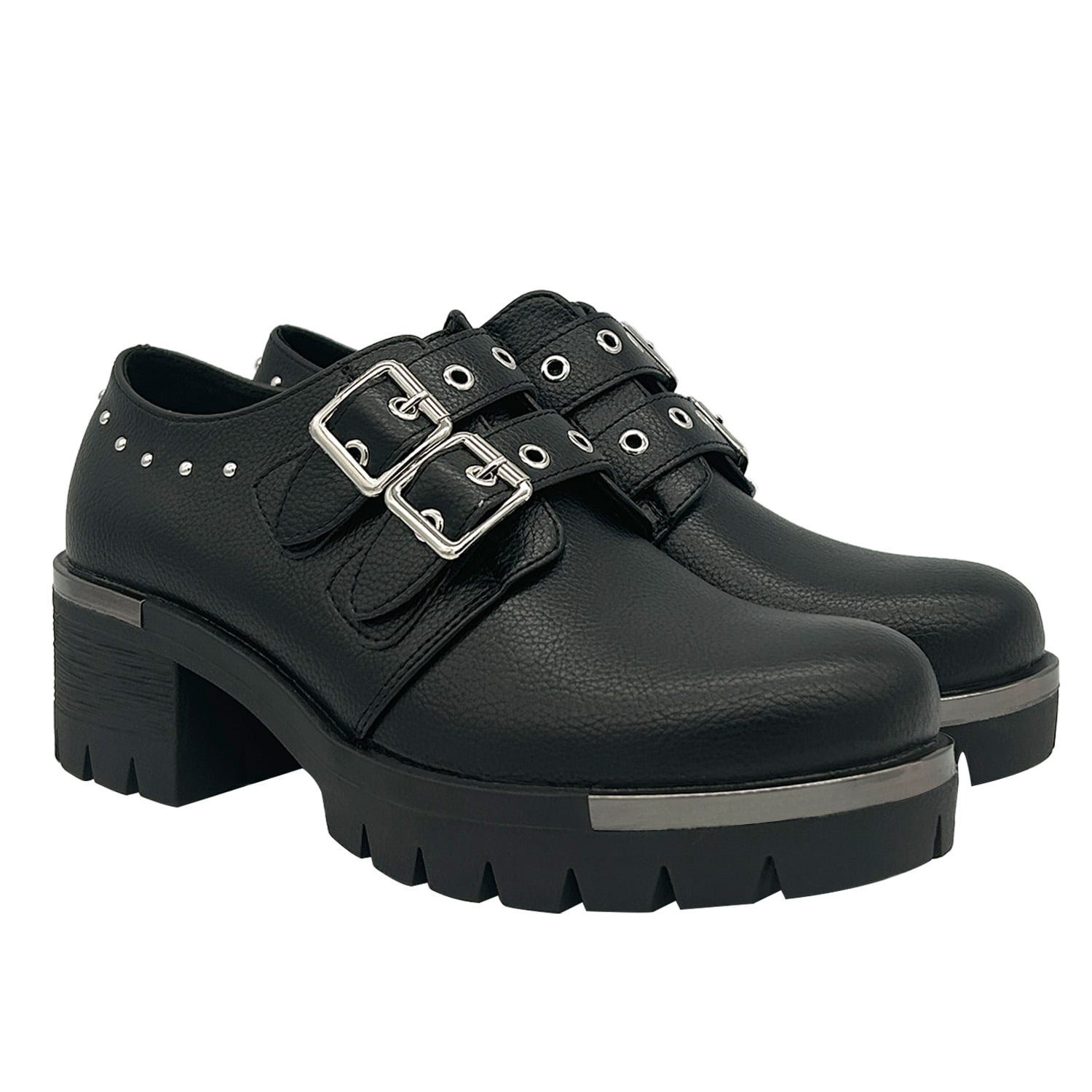 BOTIN PARA MUJER COLOR NEGRO, DOBLE CORREA, BAJO EL TOBILLO DANICOLLE - 2