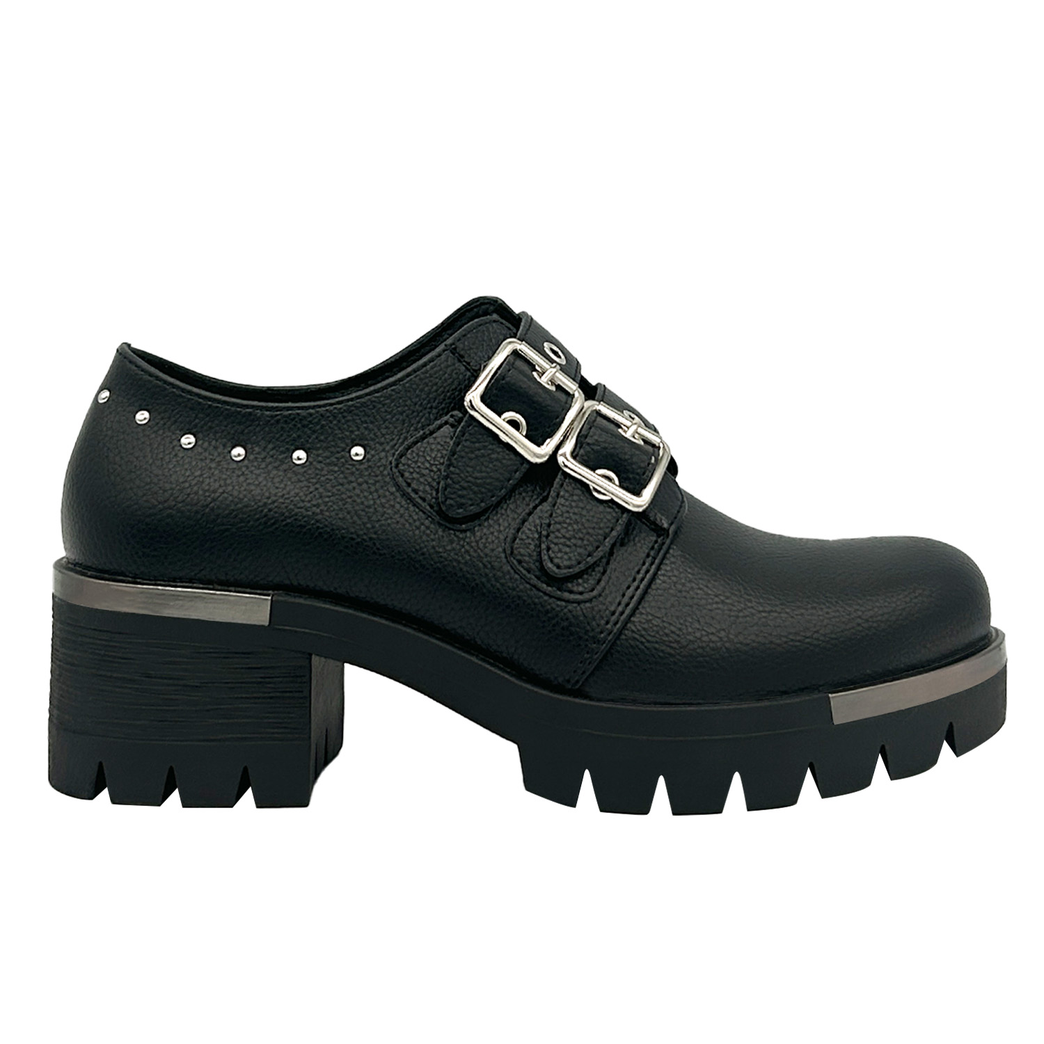 BOTIN PARA MUJER COLOR NEGRO, DOBLE CORREA, BAJO EL TOBILLO DANICOLLE - 4