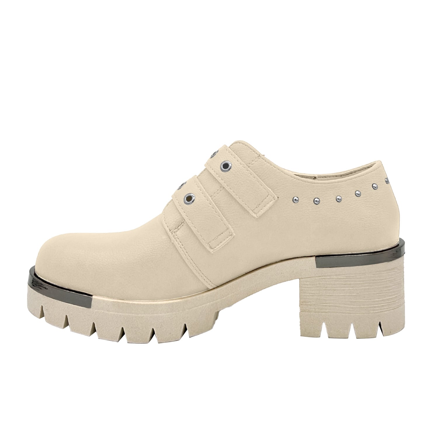 BOTIN PARA MUJER COLOR BEIGE, DOBLE CORREA, BAJO EL TOBILLO DANICOLLE - 3