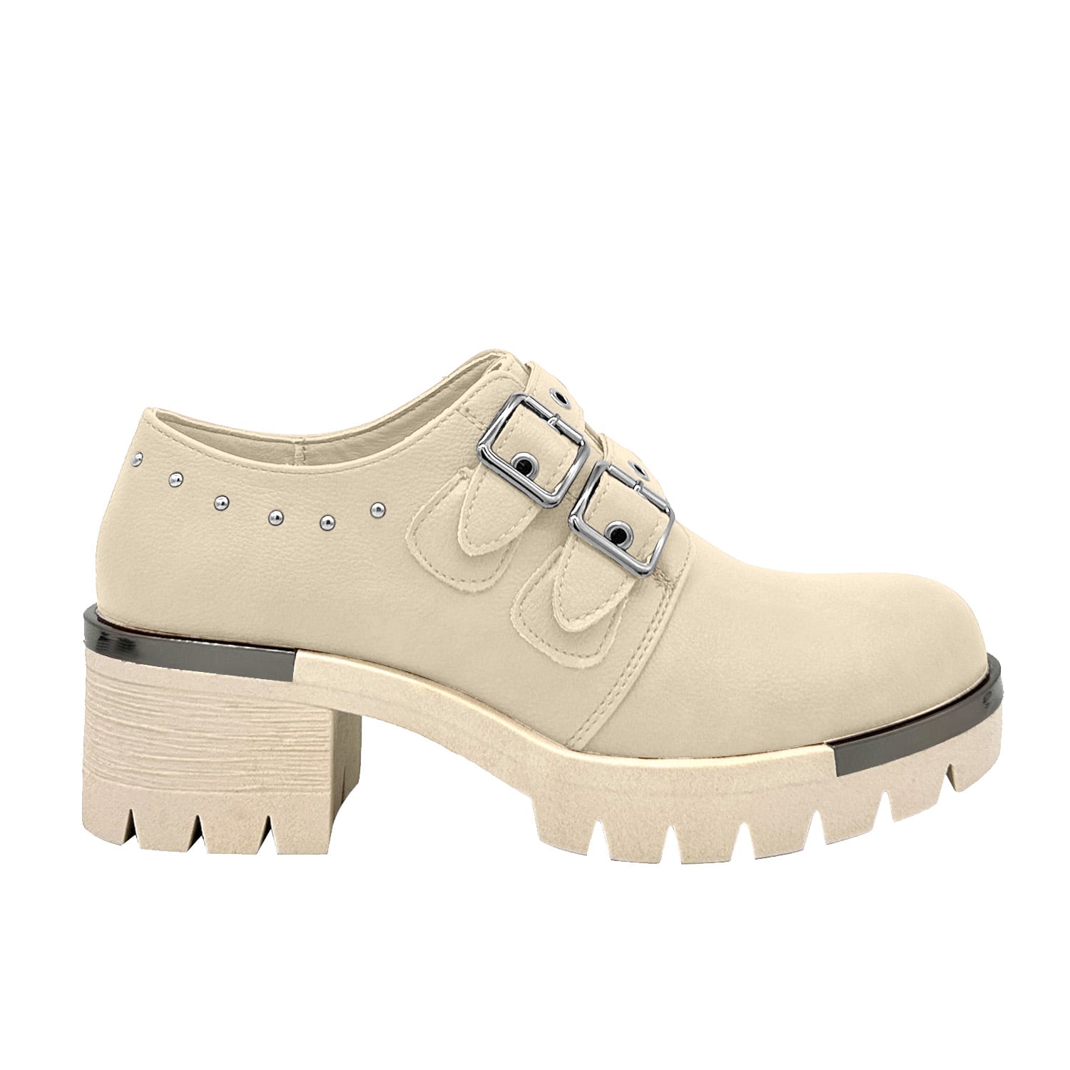 BOTIN PARA MUJER COLOR BEIGE, DOBLE CORREA, BAJO EL TOBILLO DANICOLLE - 5