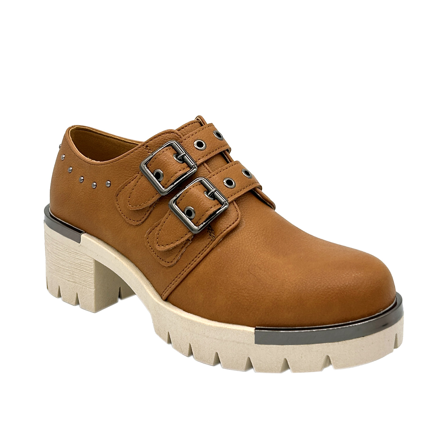 BOTIN PARA MUJER COLOR CAFE, DOBLE CORREA, BAJO EL TOBILLO DANICOLLE - 1