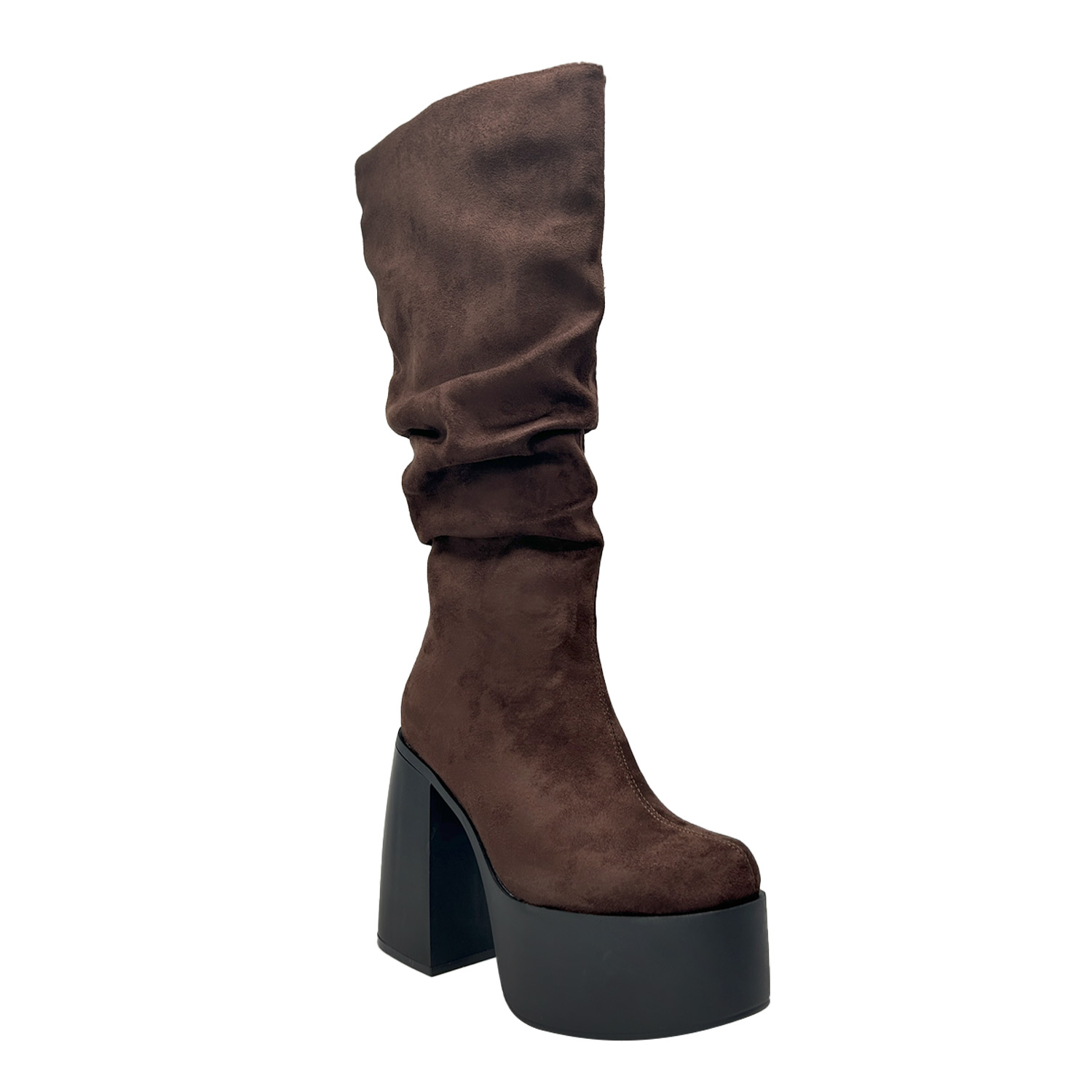 BOTA PARA MUJER ESTILO CORRUGADO Y PLATADORMA ALTA CAFE DANICOLLE - 1