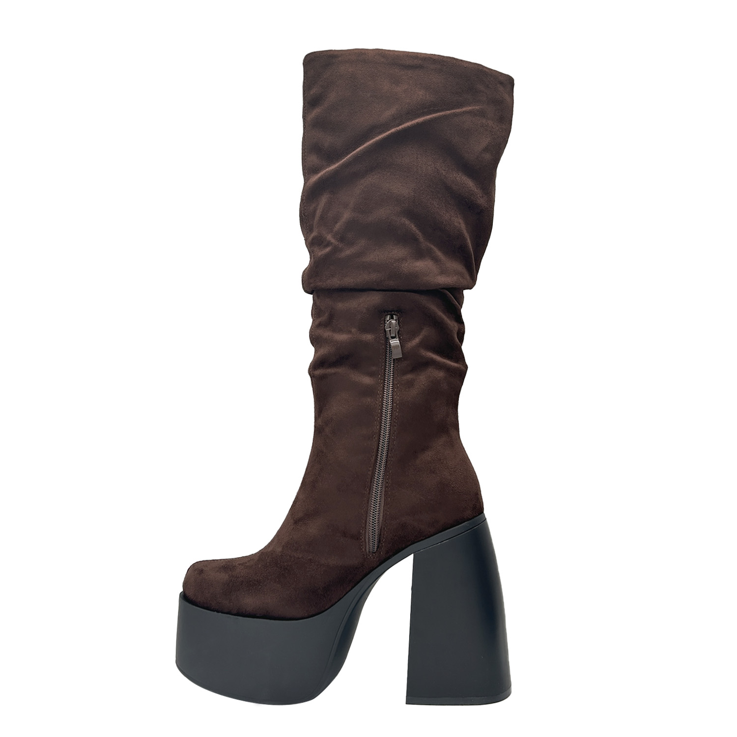 BOTA PARA MUJER ESTILO CORRUGADO Y PLATADORMA ALTA CAFE DANICOLLE - 2