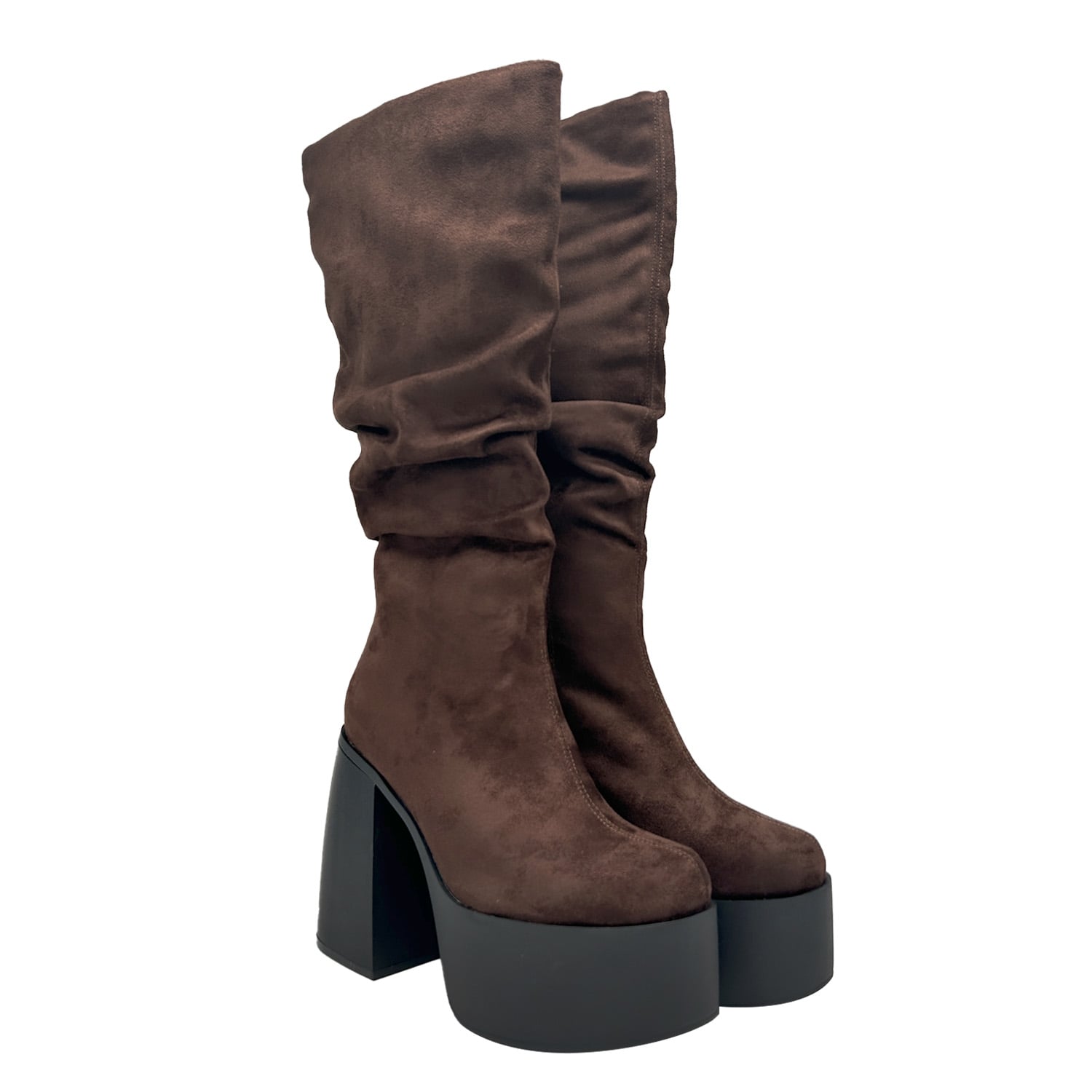 BOTA PARA MUJER ESTILO CORRUGADO Y PLATADORMA ALTA CAFE DANICOLLE - 3