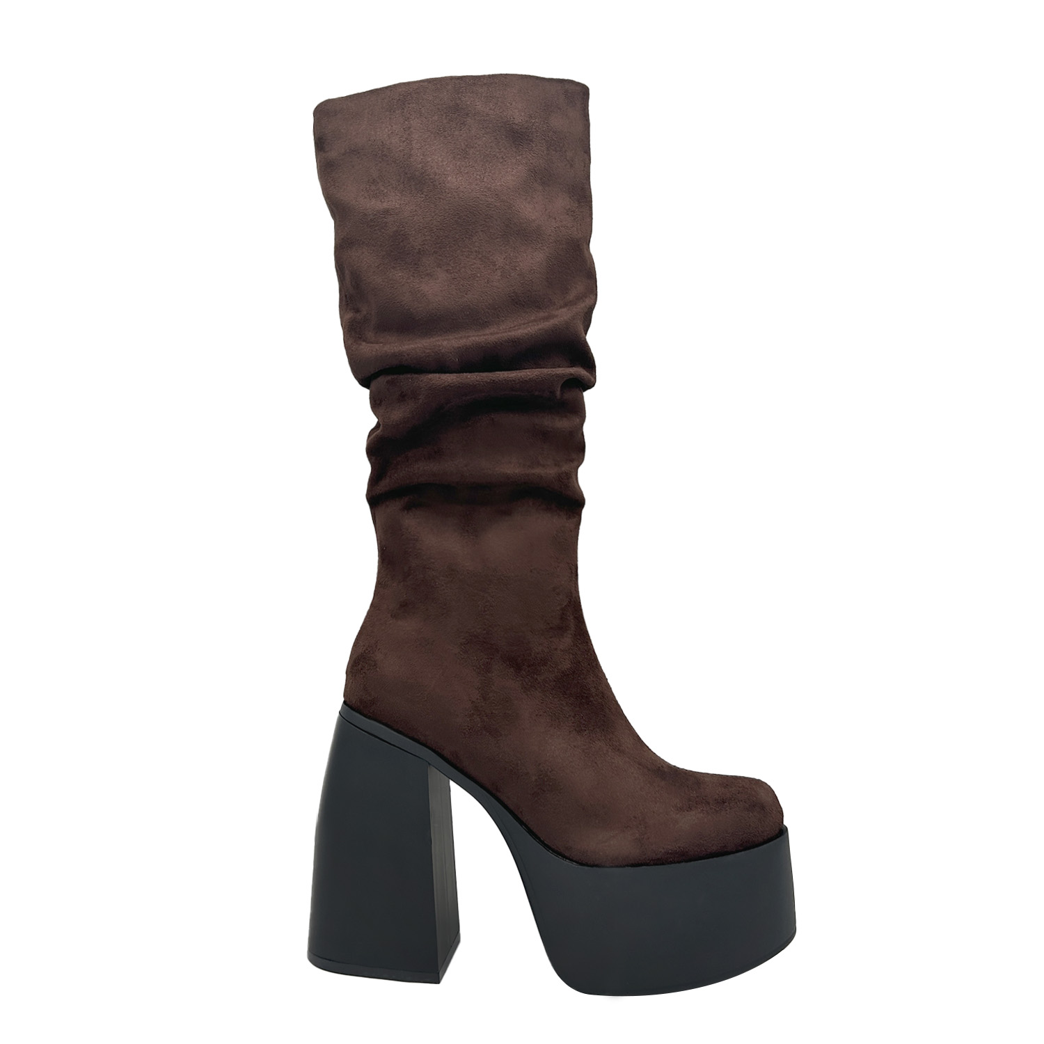 BOTA PARA MUJER ESTILO CORRUGADO Y PLATADORMA ALTA CAFE DANICOLLE - 5