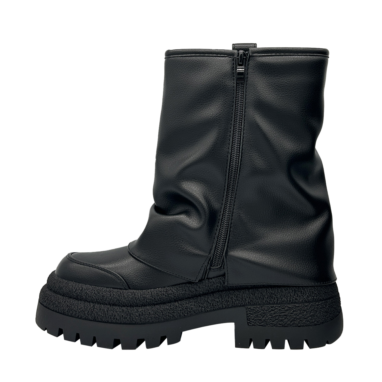 BOTIN COLOR NEGRO PARA MUJER CON PLATAFORMA ANCHA Y CAÑA FRUNCIDA DANICOLLE - 5