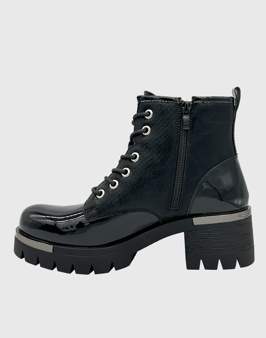 BOTIN CAÑA ALTA, PUNTA REDONDA Y CON CORDONES NEGRO DANICOLLE - 3