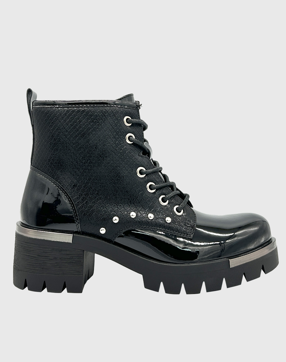 BOTIN CAÑA ALTA, PUNTA REDONDA Y CON CORDONES NEGRO DANICOLLE - 5