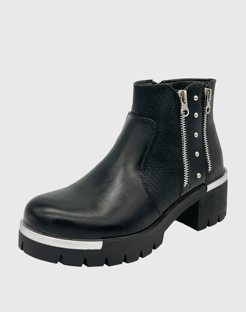 BOTIN PUNTA REDONDA, CON TACO MEDIO Y CIERRES NEGRO DANICOLLE - 2