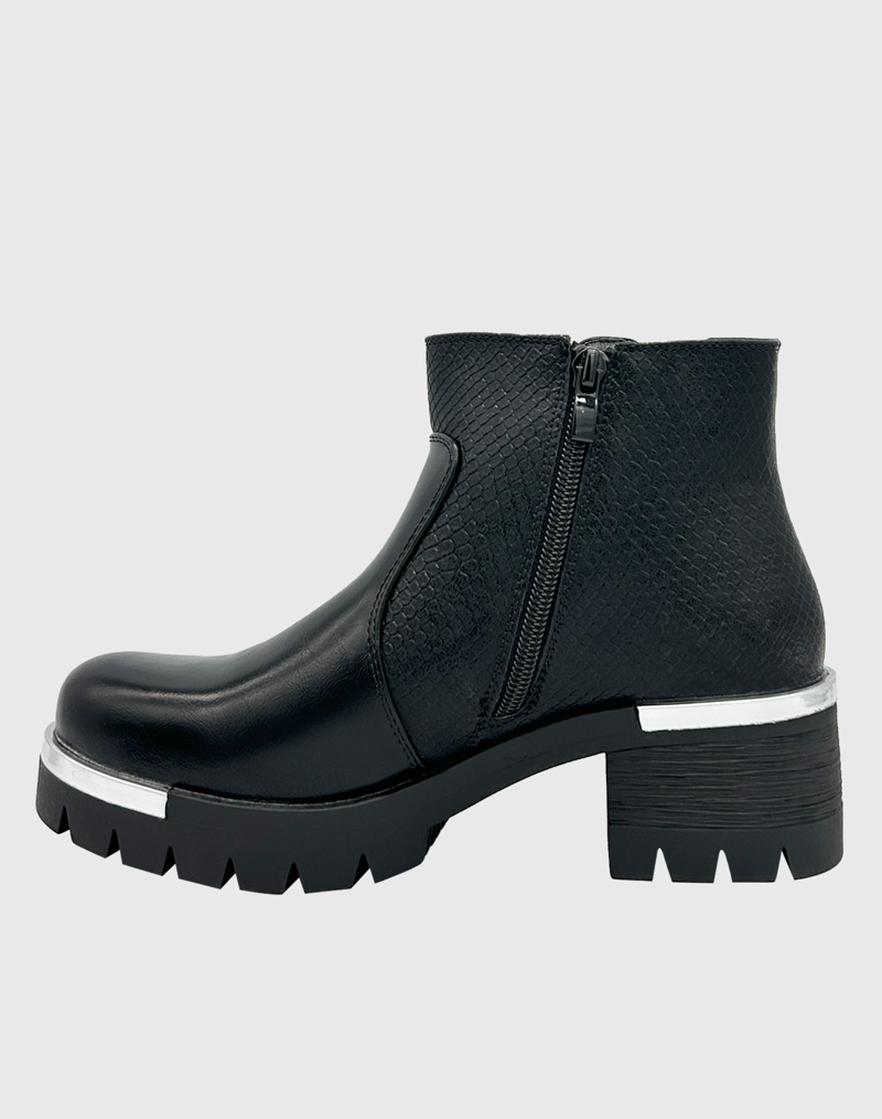 BOTIN PUNTA REDONDA, CON TACO MEDIO Y CIERRES NEGRO DANICOLLE - 3