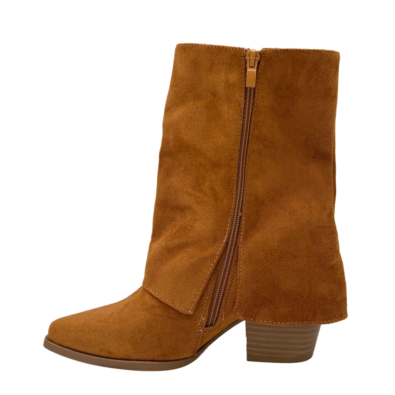 BOTIN ALTO PARA MUJER FLECOS TAPADA CAMEL - 5