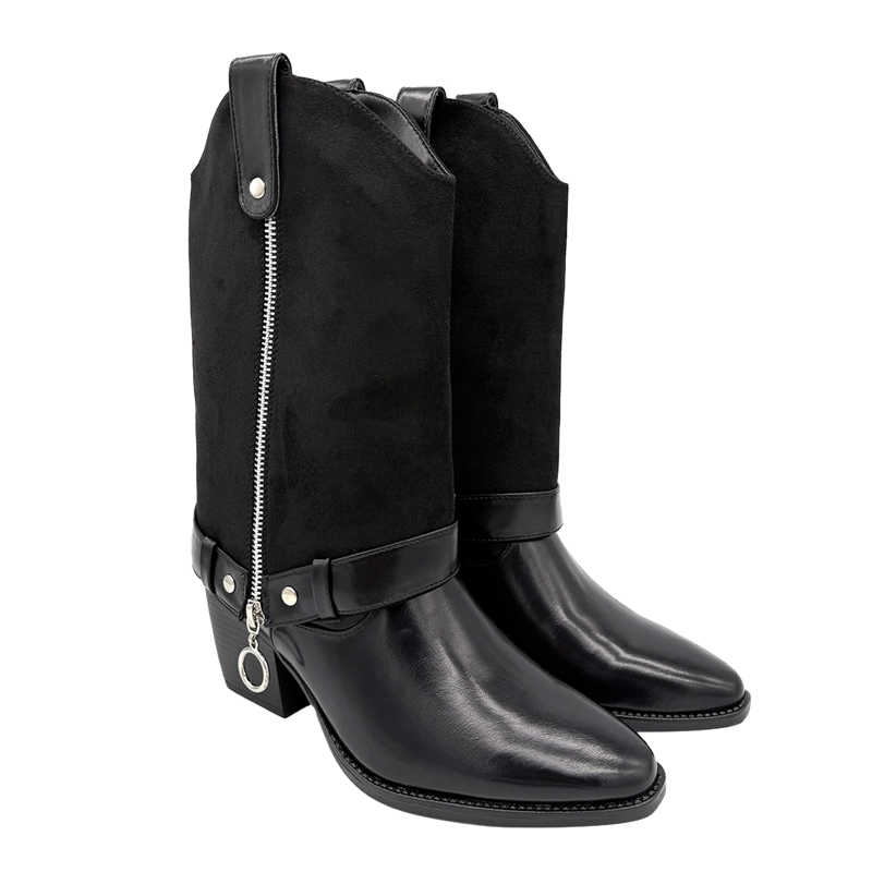 BOTA PARA MUJER POLAINA DESMONTABLE NEGRO DANICOLLE - 2
