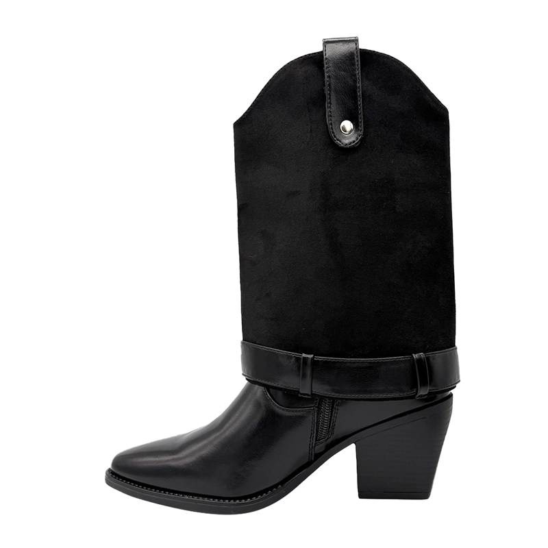 BOTA PARA MUJER POLAINA DESMONTABLE NEGRO DANICOLLE - 3