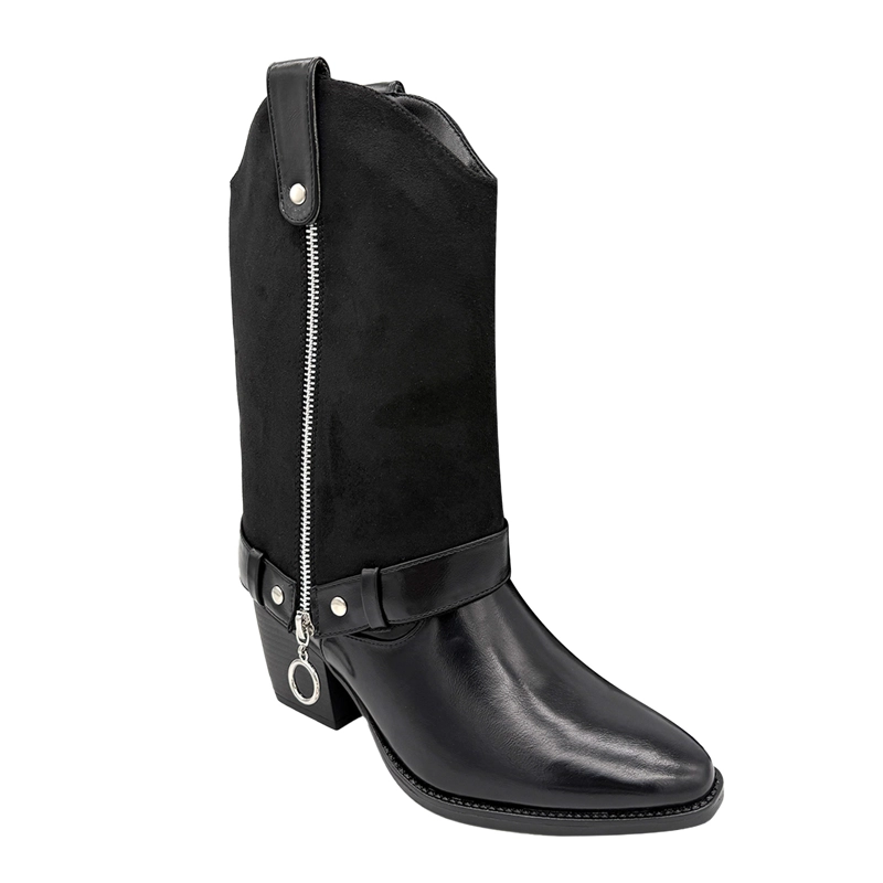 BOTA PARA MUJER POLAINA DESMONTABLE NEGRO DANICOLLE - 5