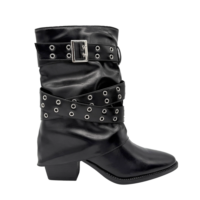 BOTA PARA MUJER SOBRECAPA NEGRA DANICOLLE - 1