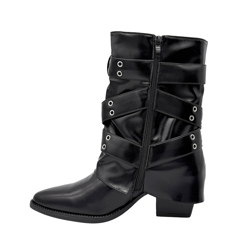 BOTA PARA MUJER SOBRECAPA NEGRA DANICOLLE - 3
