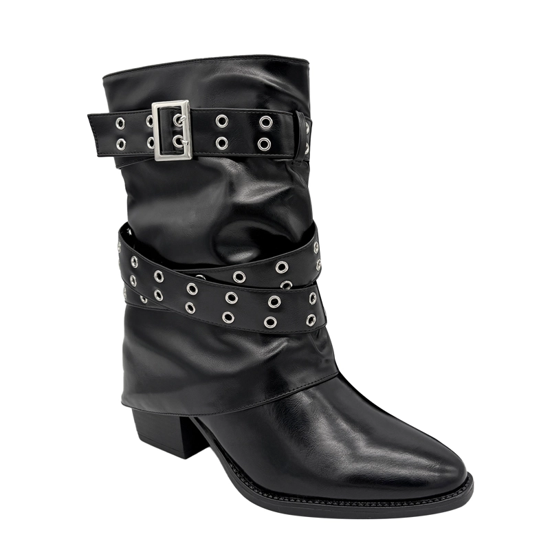 BOTA PARA MUJER SOBRECAPA NEGRA DANICOLLE - 5