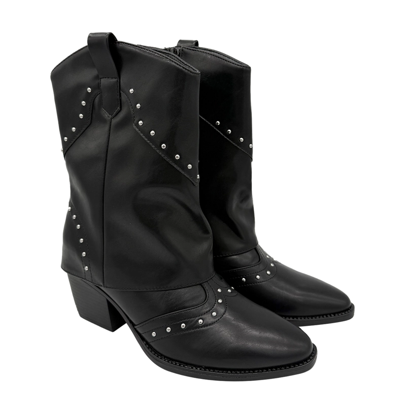 BOTA PARA MUJER SOBRECAPA LISA NEGRO DANICOLLE - 2