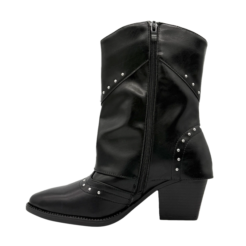 BOTA PARA MUJER SOBRECAPA LISA NEGRO DANICOLLE - 3