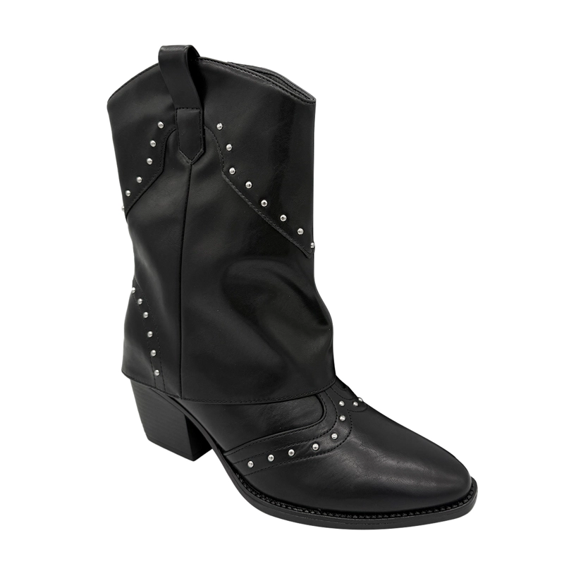 BOTA PARA MUJER SOBRECAPA LISA NEGRO DANICOLLE - 5