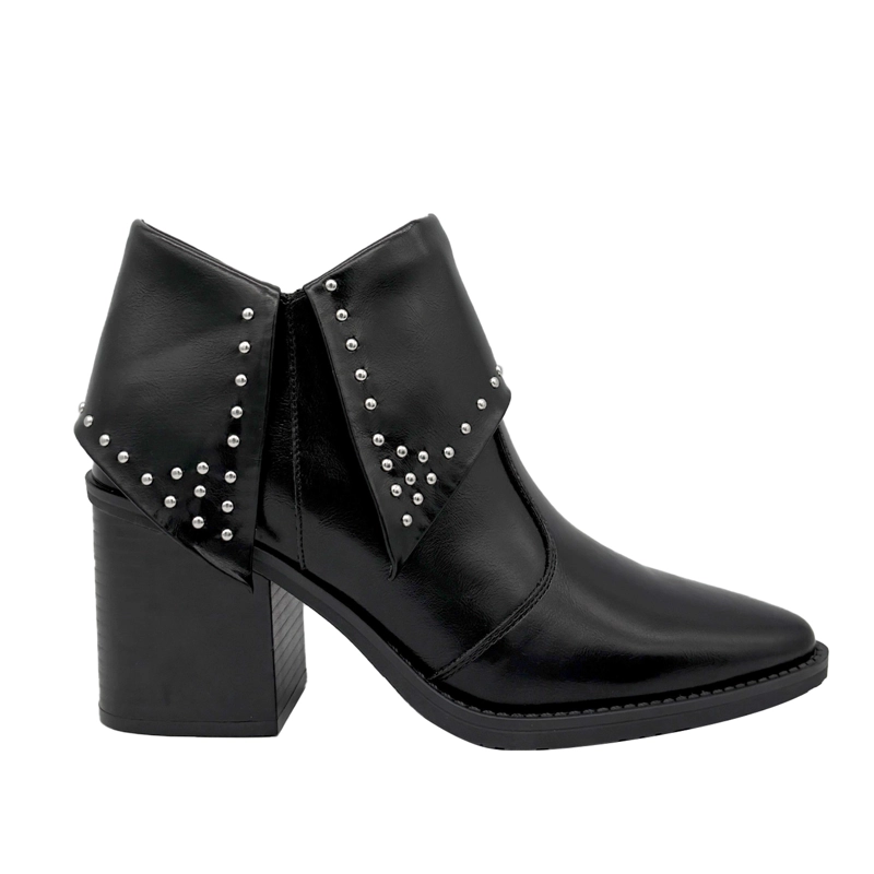 BOTIN PARA MUJER SOLAPA CON TACHAS NEGRO DANICOLLE - 1
