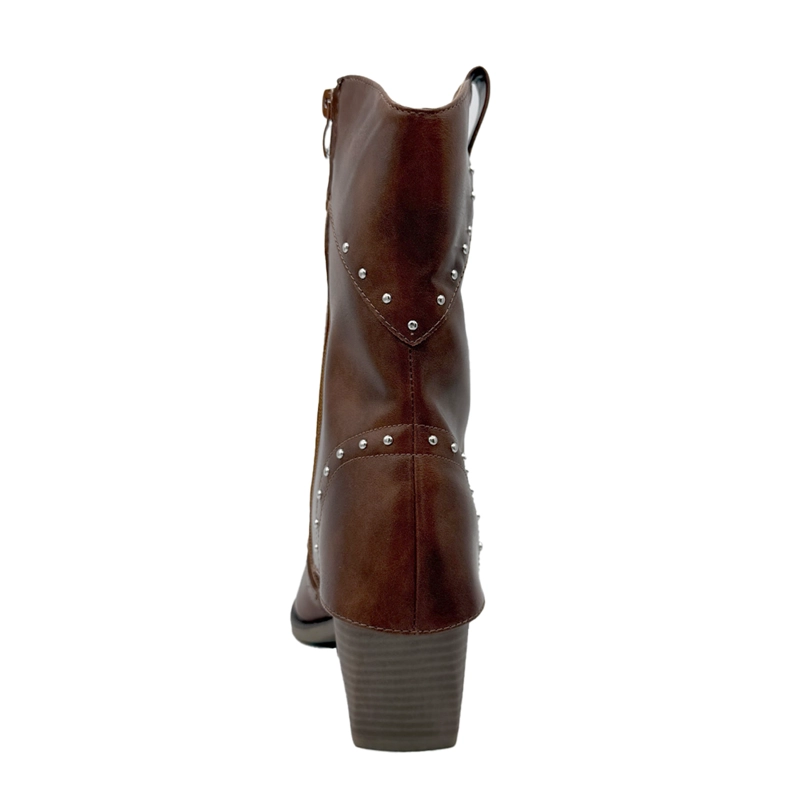 BOTA PARA MUJER SOBRECAPA LISA CAFE DANICOLLE - 4