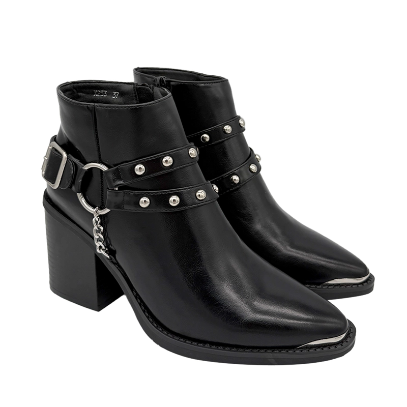 BOTIN PARA MUJER CON ARNE S Y CADENA NEGRO DANICOLLE - 2