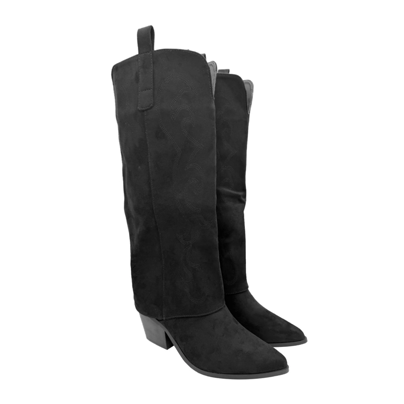 BOTA MUJER WESTERN BORDADA COLOR NEGRO - 3