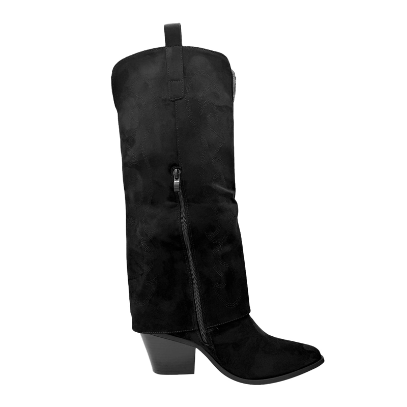BOTA MUJER WESTERN BORDADA COLOR NEGRO - 4