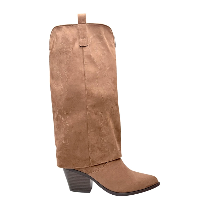 BOTA MUJER WESTERN BORDADA COLOR CAFE - 5